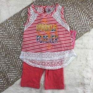 💕REAL LOVE 24M 18M 3T 2 piece pant top Baby Lace